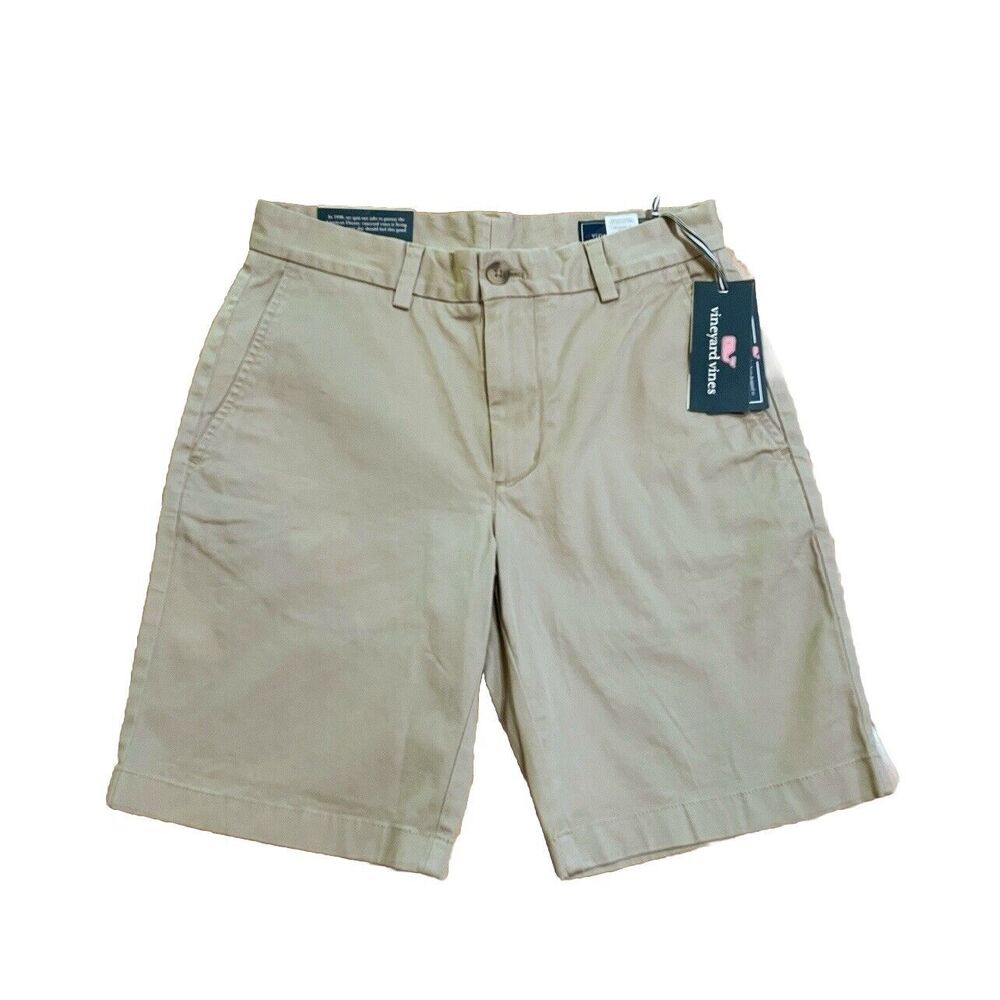 Vineyard Vines Classic Fit 9” Breaker Chino Shorts Mens Size 28 Khaki Beige NEW